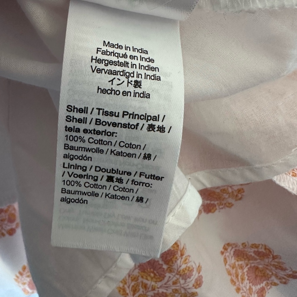 J. Crew Cotton Smocked-Waist Mini Dress Gathered Floral Block Print Large NWOT - Picture 10 of 16